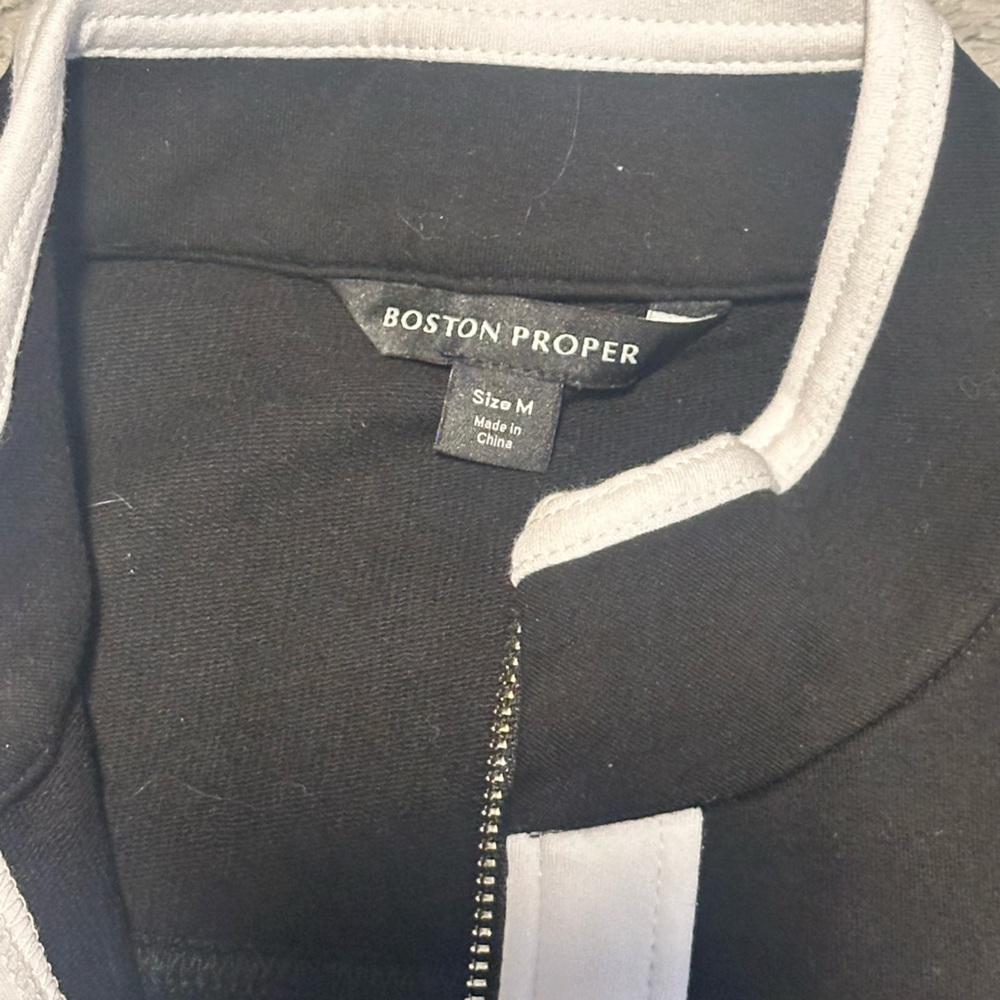Boston Proper Black and White Track Pants with Contrast Stripes - Picture 8 of 8